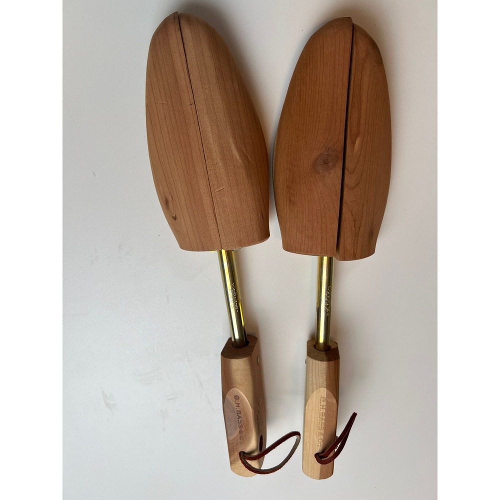 Vintage Pair GH Bass & Co Wooden Cedar  Shoe Tree Shapers, Stretchers Size XL